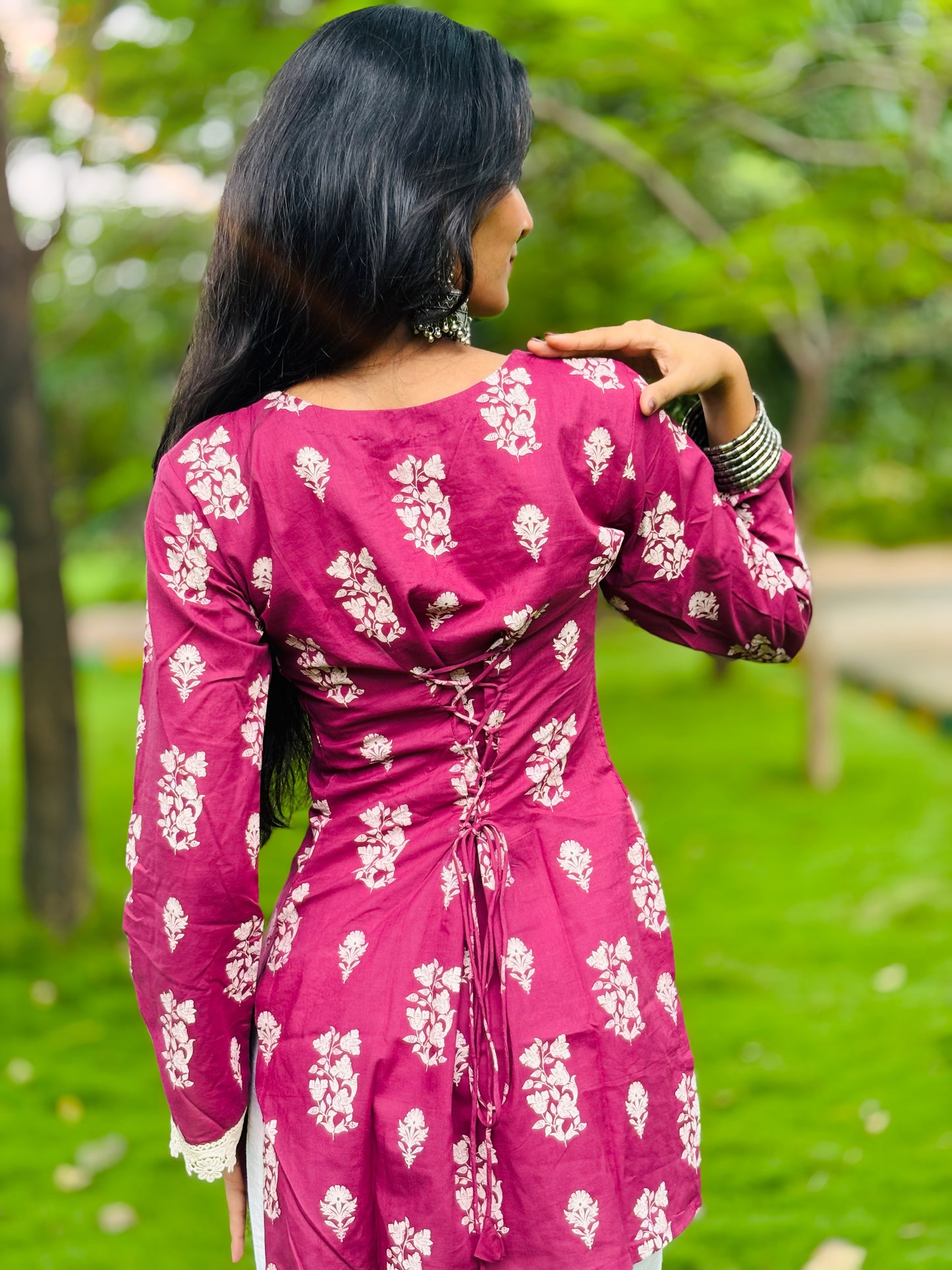 Ananya - Full Hand Flared Sleeves with Corset Back