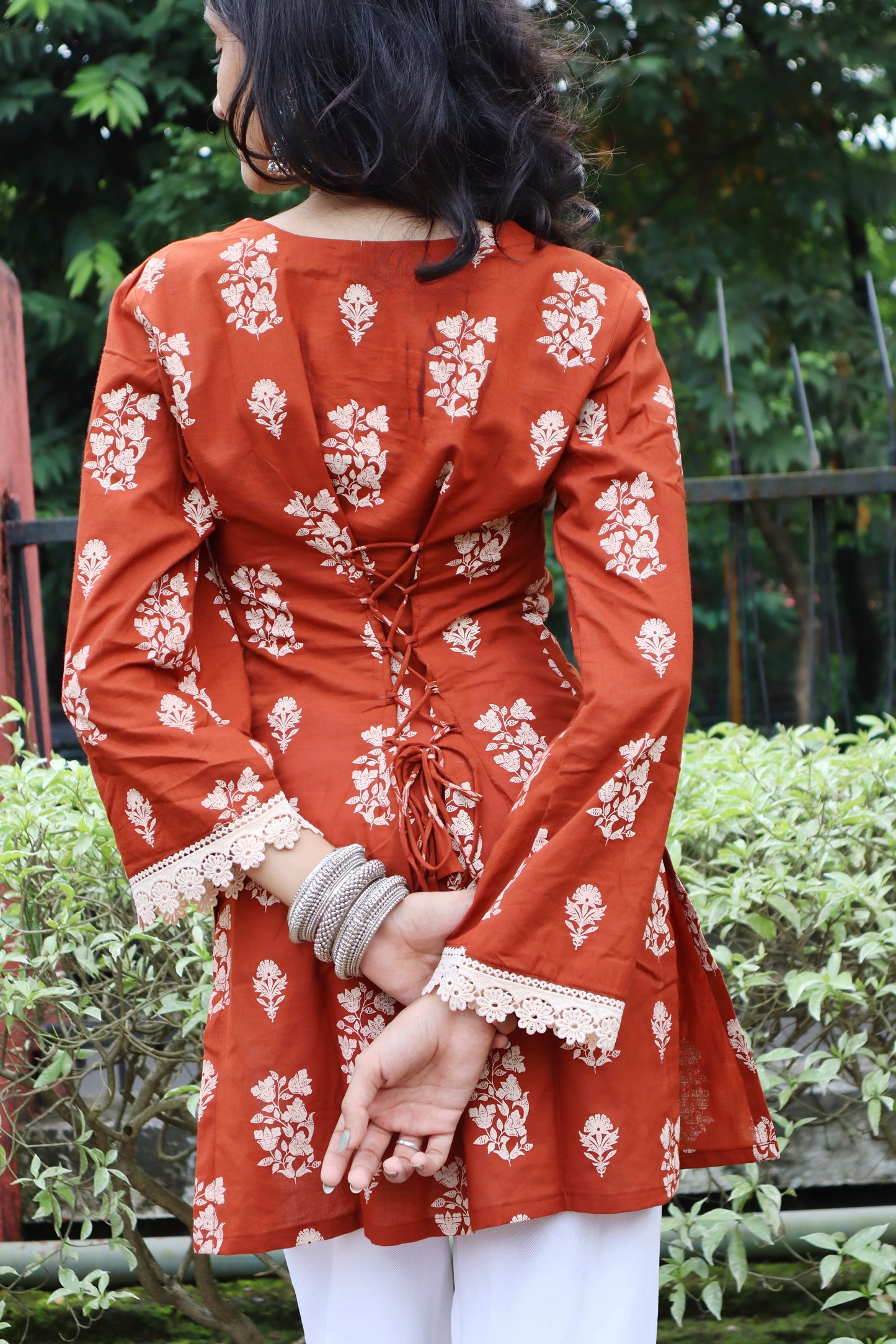 Ananya - Full Hand Flared Sleeves with Corset Back