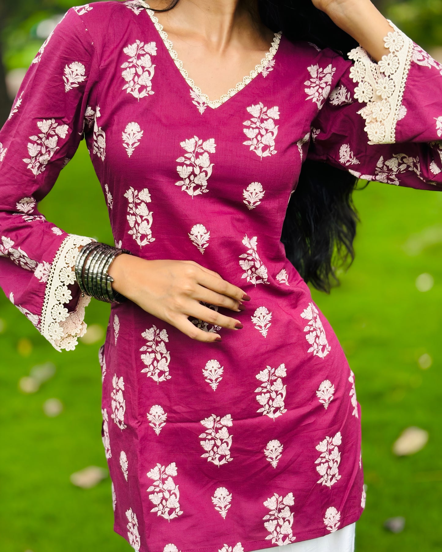 Ananya - Full Hand Flared Sleeves with Corset Back