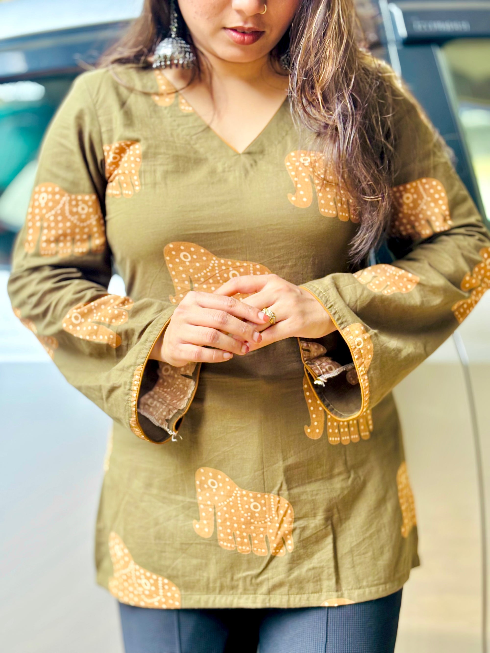Gunjan – Long Sleeves Corset Back Kurti Code - 1